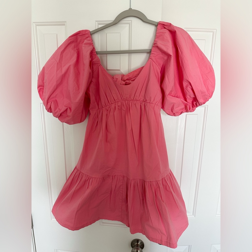 Shore Pink Puff Sleeve Dress